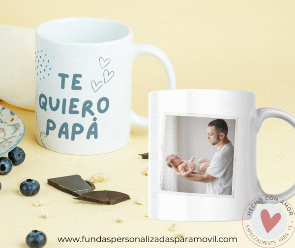 Taza Personalizada con Foto Diseño Papá- Te Quiero + Nombre