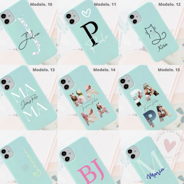 Funda Personalizada Case Nombre  Silicona Suave Azul Turquesa - Imagen 4
