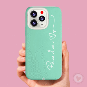 Funda Personalizada Case Nombre  Silicona Suave Azul Turquesa