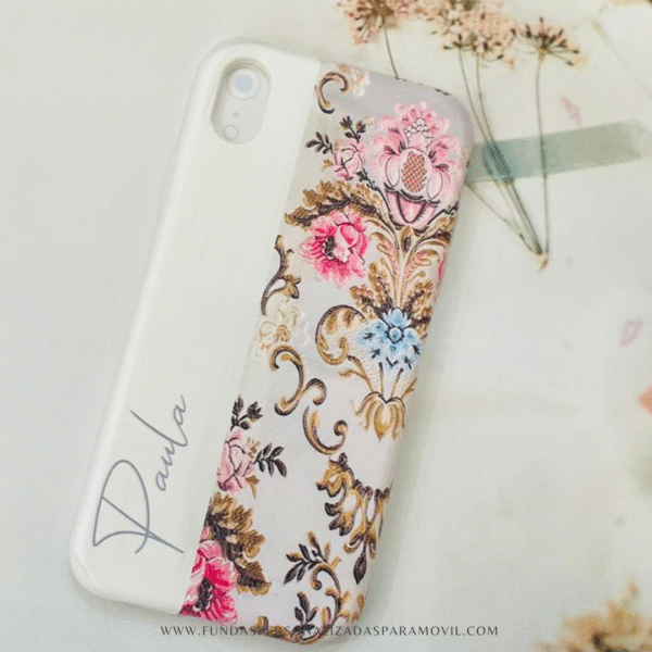 Funda Fallera Personalizada con Nombre  Diseños Tela Vestido Fallero Color Blanco Mod7 - Imagen 4