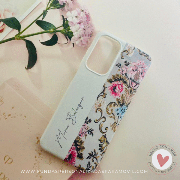 Funda Fallera Personalizada con Nombre  Diseños Tela Vestido Fallero Color Blanco Mod7 - Imagen 8