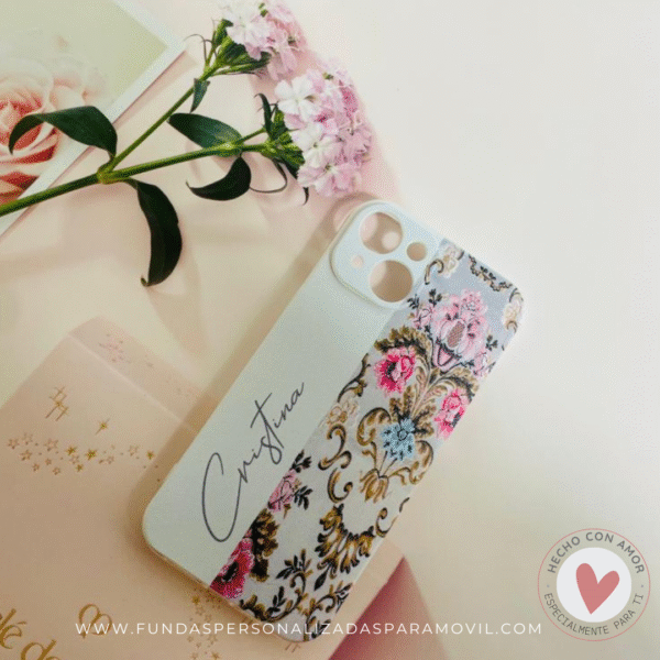 Funda Fallera Personalizada con Nombre  Diseños Tela Vestido Fallero Color Blanco Mod7 - Imagen 9