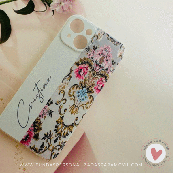 Funda Fallera Personalizada con Nombre  Diseños Tela Vestido Fallero Color Blanco Mod7 - Imagen 11