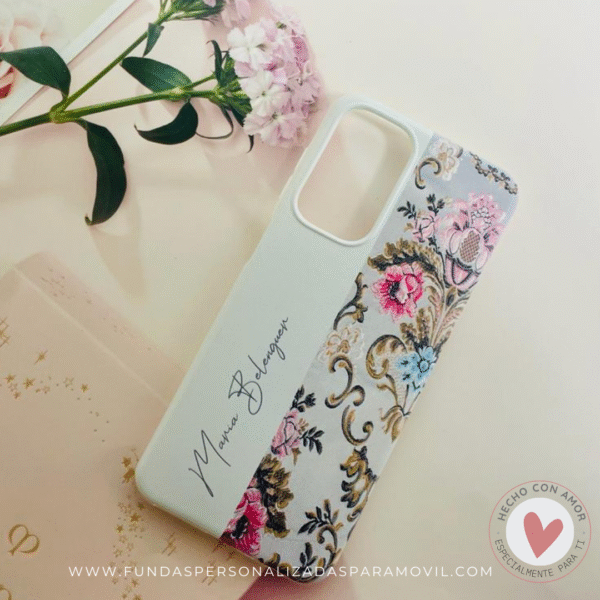 Funda Fallera Personalizada con Nombre  Diseños Tela Vestido Fallero Color Blanco Mod7 - Imagen 12