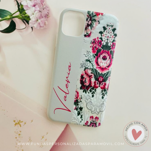 Funda Fallera Personalizada con Nombre  Diseños Tela Vestido Fallero Color Beige Mod4 - Imagen 5