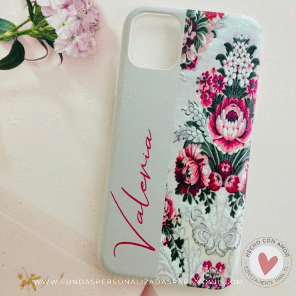 Funda Fallera Personalizada con Nombre  Diseños Tela Vestido Fallero Color Beige Mod4 - Imagen 7