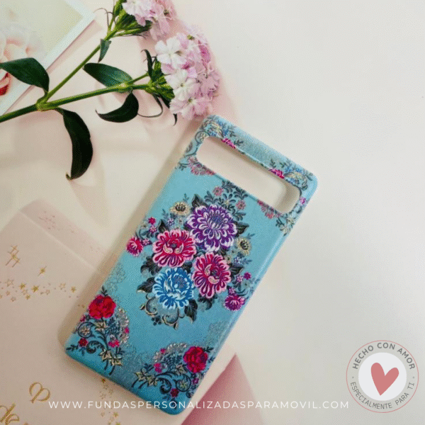 Funda Fallera Personalizada con Nombre  Diseños Tela Vestido Fallero Color Azul Mod2 - Imagen 4