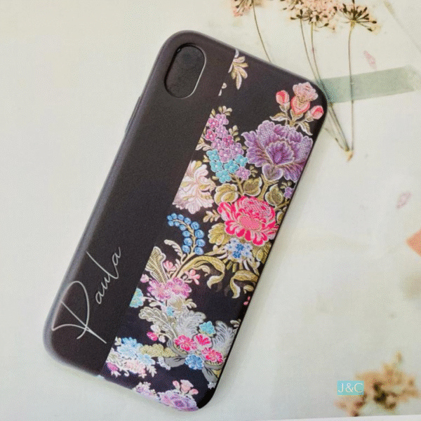 Funda Fallera Personalizada con Nombre  Diseños Tela Vestido Fallero Color Negra Mod5 - Imagen 2