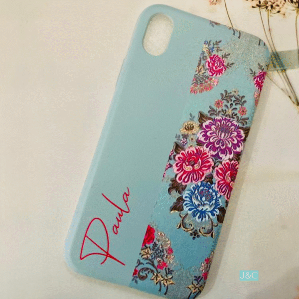 Funda Fallera Personalizada con Nombre  Diseños Tela Vestido Fallero Color Azul Mod2 - Imagen 3