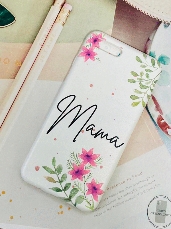 Funda Personalizada Diseño Mama Flores + Nombre - Imagen 3