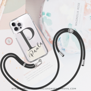 Cordón para Móvil Cuerda para Funda Móvil con Adaptador Universal. Cordón para Funda de móvil Negro