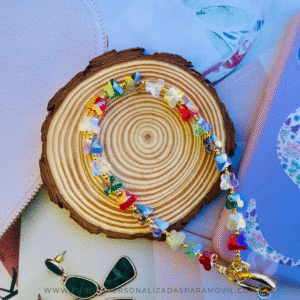 Cordón para Móvil Cuerda para Funda de Móvil con  Abalorios de Cristal – Cadena de Piedras de Colores