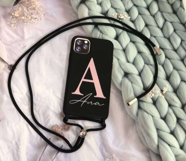 Funda Personaliza con Foto Silicona Case Premium Tacto Suave con Cuerda - Imagen 3