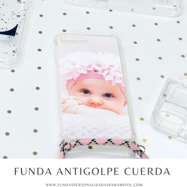 Funda Personaliza con Foto Antigolpe con cuerda Antishock esquina Reforzada Transparente con Cuerda - Imagen 2