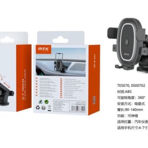 Soporte Movil Coche Soporte de Coche Salpicadero TE5070 NE Soporte universal de movil para Salpicadero y Parabrisas , Brazo Extensible 90-140mm, 360° Giratoria ,Para Movil 4-7 Pulgadas,  Negro