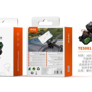 Soporte Movil Bicicleta, Moto, Patinete  TE5081 NE Soporte Universal de movil para Moto y Bici, Incluye Brujula, 360° Rotacion, 4-7 Pulgadas, Negro