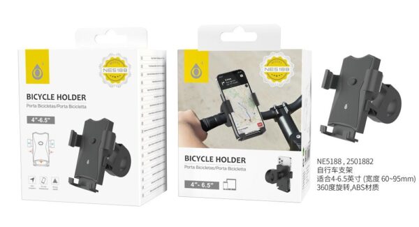 Soporte Movil Bicicleta, Moto, Patinete NE5188 NE Soporte univesersal de movil para bicicleta 4-6.5, NEGRO