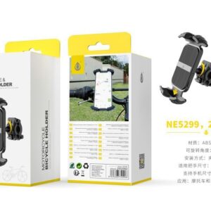 Soporte Movil Bicicleta, Moto, Patinete NE5299 NE Soporte Universal de movil para Bicicleta y Moto, 360° Rotacion, 4-7 Pulgadas, Negro