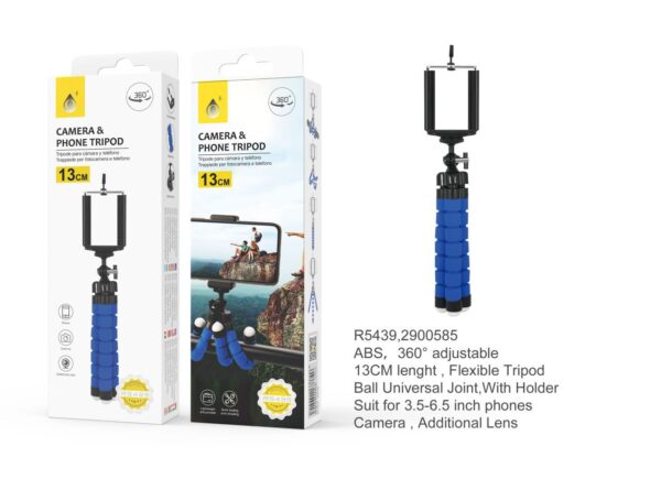 Palo Selfie R5439 AZ Palo Selfie Tripode flexible 360 , 13cm ,Azul