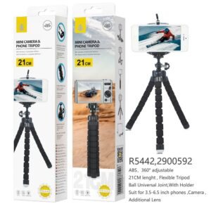 Palo Selfie R5442 NE Palo Selfie Tripode flexible 360 , 21cm ,Negro