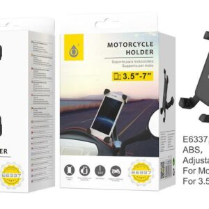 Soporte Movil Bicicleta, Moto, Patinete E6337 NE Soporte Universal de movil para Motocicleta, 3,5-7'' , Negro
