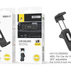Soporte Movil Coche Soporte de coche para Rejilla de Ventilación HU113 -NE-Soporte para movil Negro