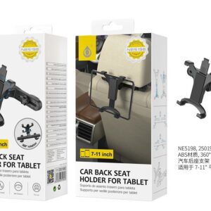 Soporte de Coche Tablet NE5198 NE Soporte Universal de tablet para reposacabezas, 360 Rotacion Negro