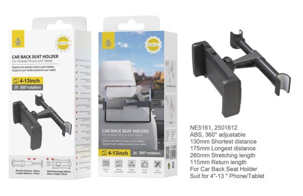 Soporte de Coche Tablet  NE5161 NE Soporte Universal de Movil para Reposacabezas del coche para Movil y tablet de 4-13