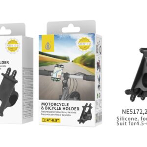 Soporte Movil Bicicleta, Moto, Patinete NE5172 NE Soporte Universal de Silicona de Movil para Bicicleta y Moto 4.5-6'' ,Negro