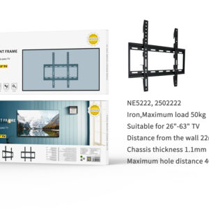 Soporte TV NE5222 NE Soporte TV fijo, para Pantalla de 26-63 Pulgadas, Iron, Max 50Kg, Vesa max 40x40cm, Negro