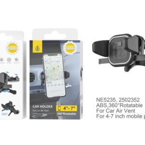 Soporte Movil Coche Mercedes / Universal Soporte de coche para Rejilla Circular de Ventilación  NE5235 NE Soporte Universal de movil para Airvent , 360° Rotacion, Para movil 4-7 Pulgadas- Soporte coche Mercedes , Negro