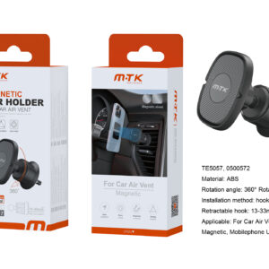 Soporte Movil Coche Soporte de coche para Rejilla de Ventilacion   MagneticoTE5057 NE Luxury Soporte Universal Magnetico de Movil para Airvent de coche, Ajustable 360?, retractil 13-33MM,  Negro