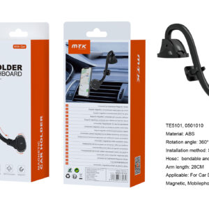 Soporte  Movil Coche Soporte de coche Salpicadero TE5101 Soporte universal movil magnetico para salpicadero de coche con gel, Brazo 28cm, ajustable 360?grado, Negro