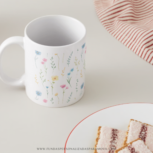 Taza Personalizada con Nombre  Diseño Flores - Imagen 6