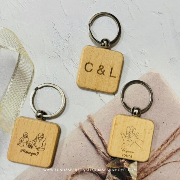 Llavero personalizado de Madera Grabado en láser - Imagen 8