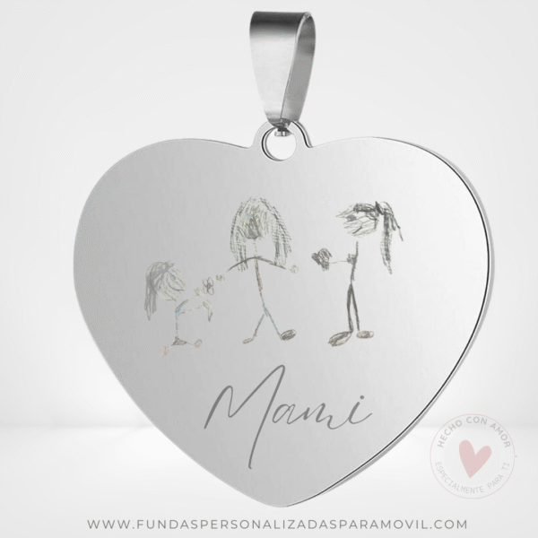Medalla Personalizada con Grabado Láser  Con Foto o Texto Corazón - Imagen 7