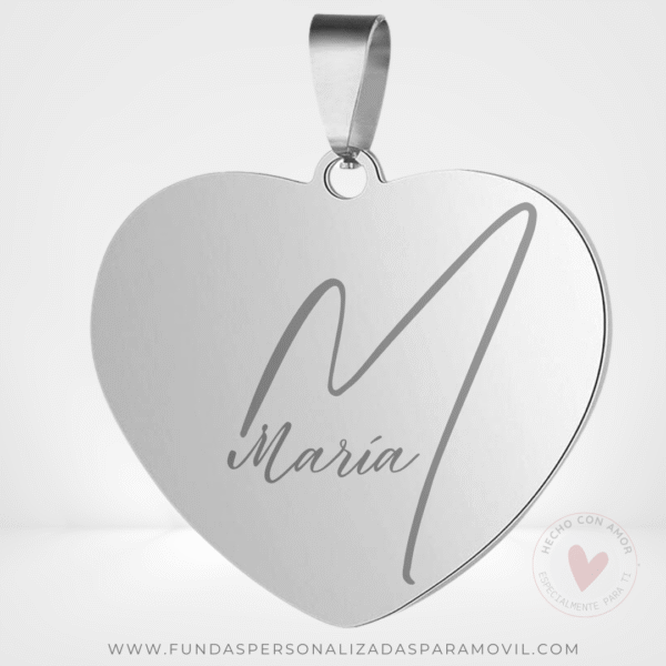 Medalla Personalizada con Grabado Láser  Con Foto o Texto Corazón - Imagen 6