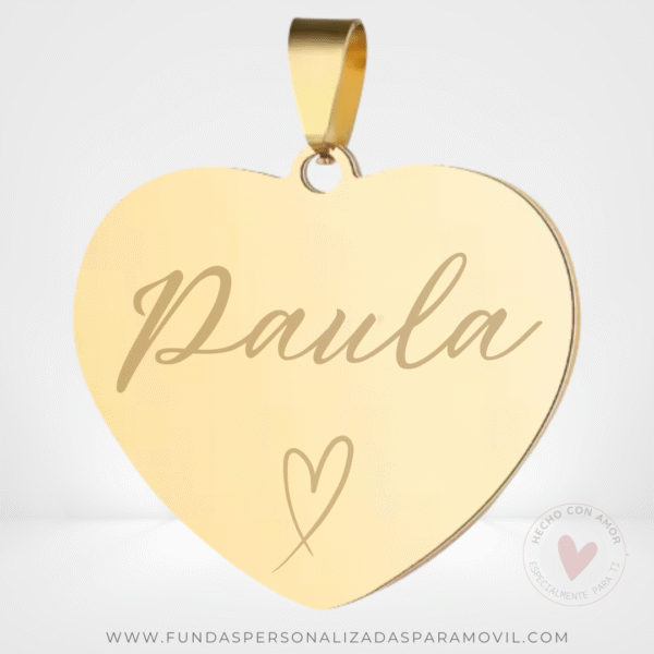 Medalla Personalizada con Grabado Láser  Con Foto o Texto Corazón - Imagen 4