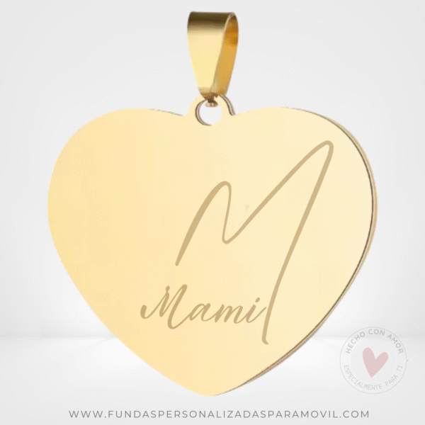 Medalla Personalizada con Grabado Láser  Con Foto o Texto Corazón - Imagen 3