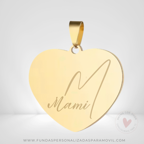 Medalla Personalizada con Grabado Láser  Con Foto o Texto Corazón - Imagen 2