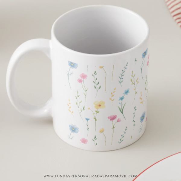 Taza Personalizada con Nombre  Diseño Flores - Imagen 7