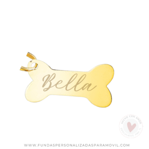 Medalla personalizada Hueso de perro con nombre en acero con Grabado Láser