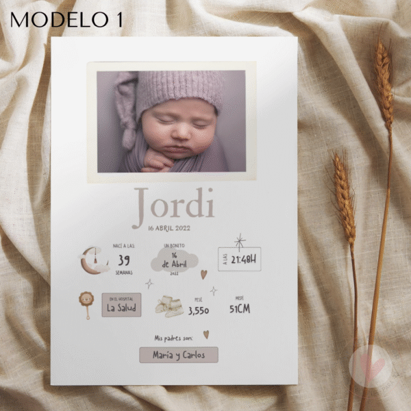 Natalicio Personalizado con foto 23*30 cm Acabado Tela - Imagen 2