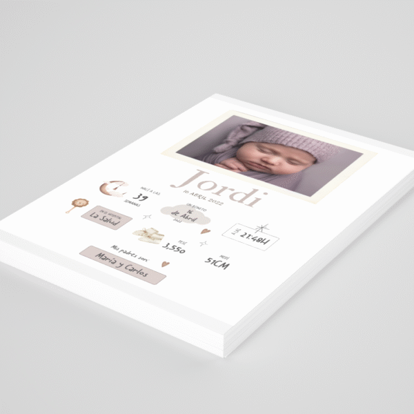 Natalicio Personalizado con foto 23*30 cm Acabado Tela - Imagen 3