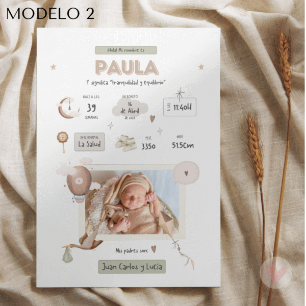 Natalicio Personalizado con foto 23*30 cm Acabado Tela - Imagen 4