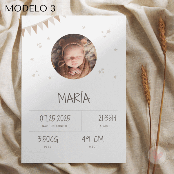Natalicio Personalizado con foto 23*30 cm Acabado Tela - Imagen 6
