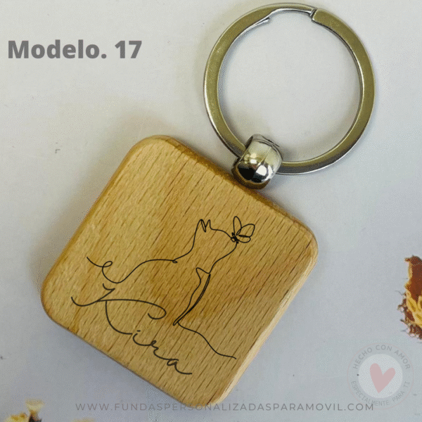 Llavero personalizado de Madera Grabado en láser - Imagen 18