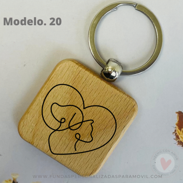 Llavero personalizado de Madera Grabado en láser - Imagen 15