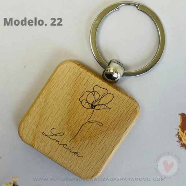 Llavero personalizado de Madera Grabado en láser - Imagen 13