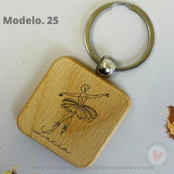 Llavero personalizado de Madera Grabado en láser - Imagen 10